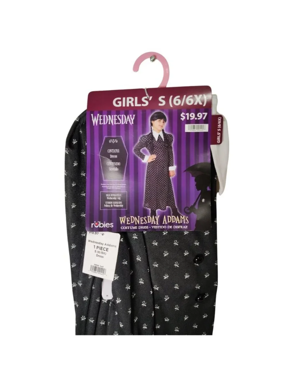 Rubies Girls S (6/6X) Wednesday Addams Black Dress Halloween Costume